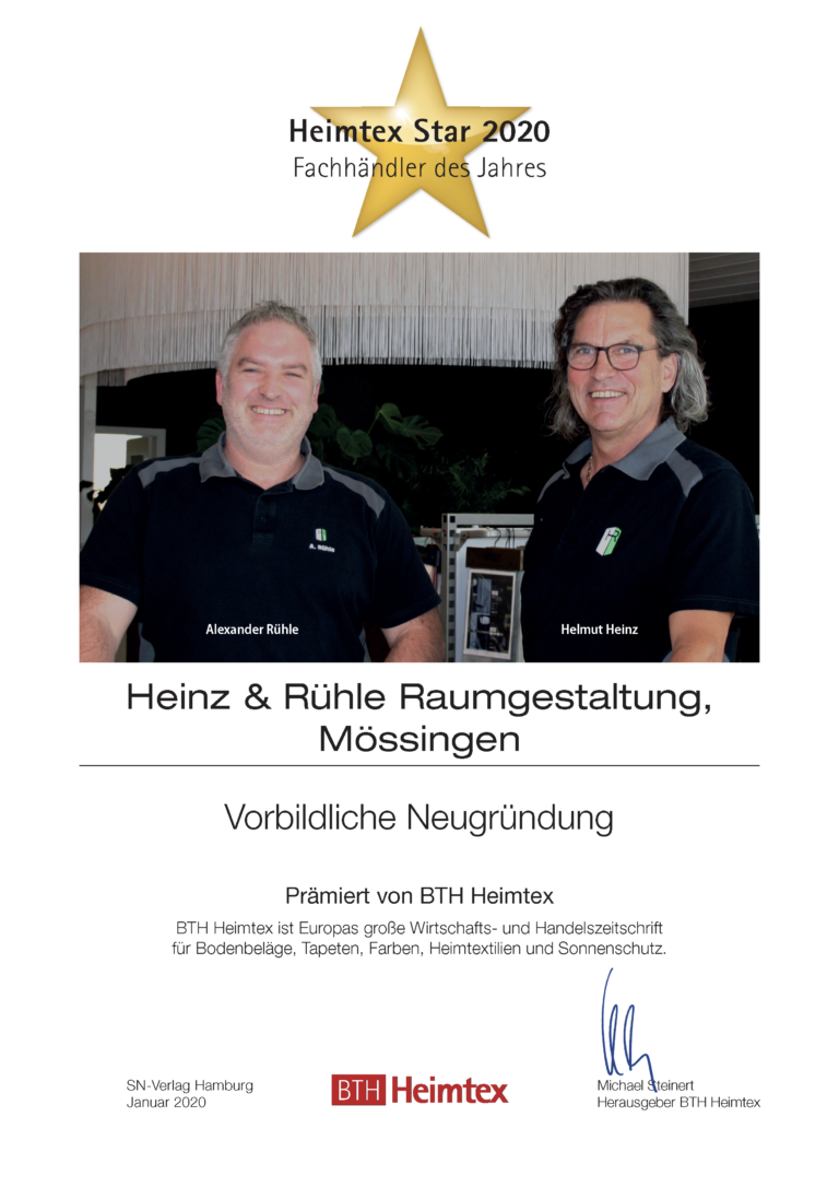 Urkunde Heinz & Ruehle 2020